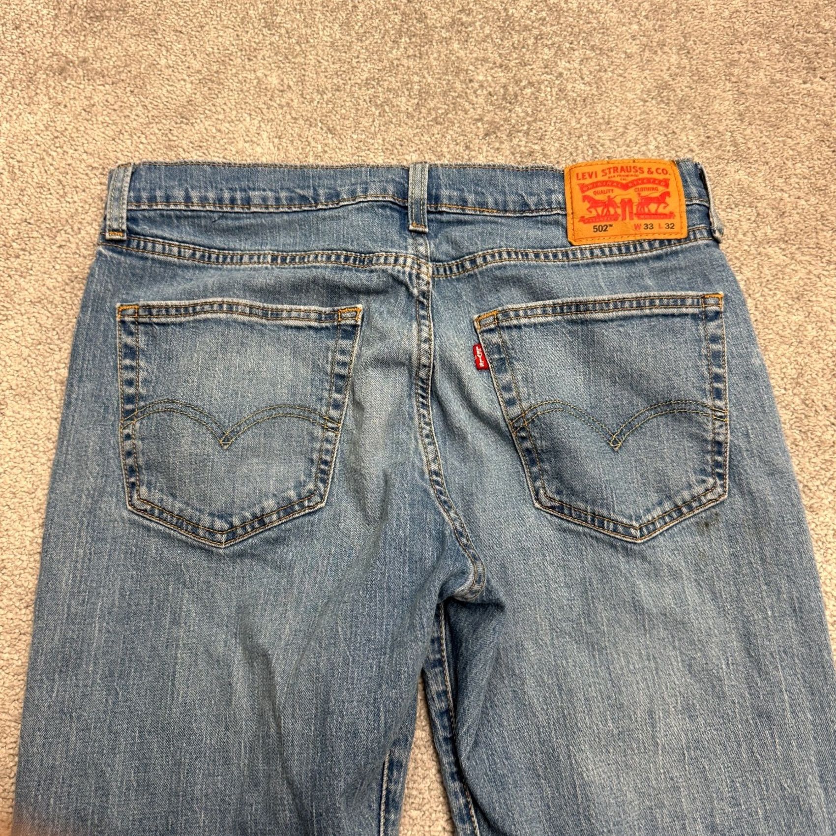 Levi's Levi's 502 Regular Taper Denim Jeans Mens 33x29 Blue Medium Wash Classic Size US 33 - 5 Thumbnail