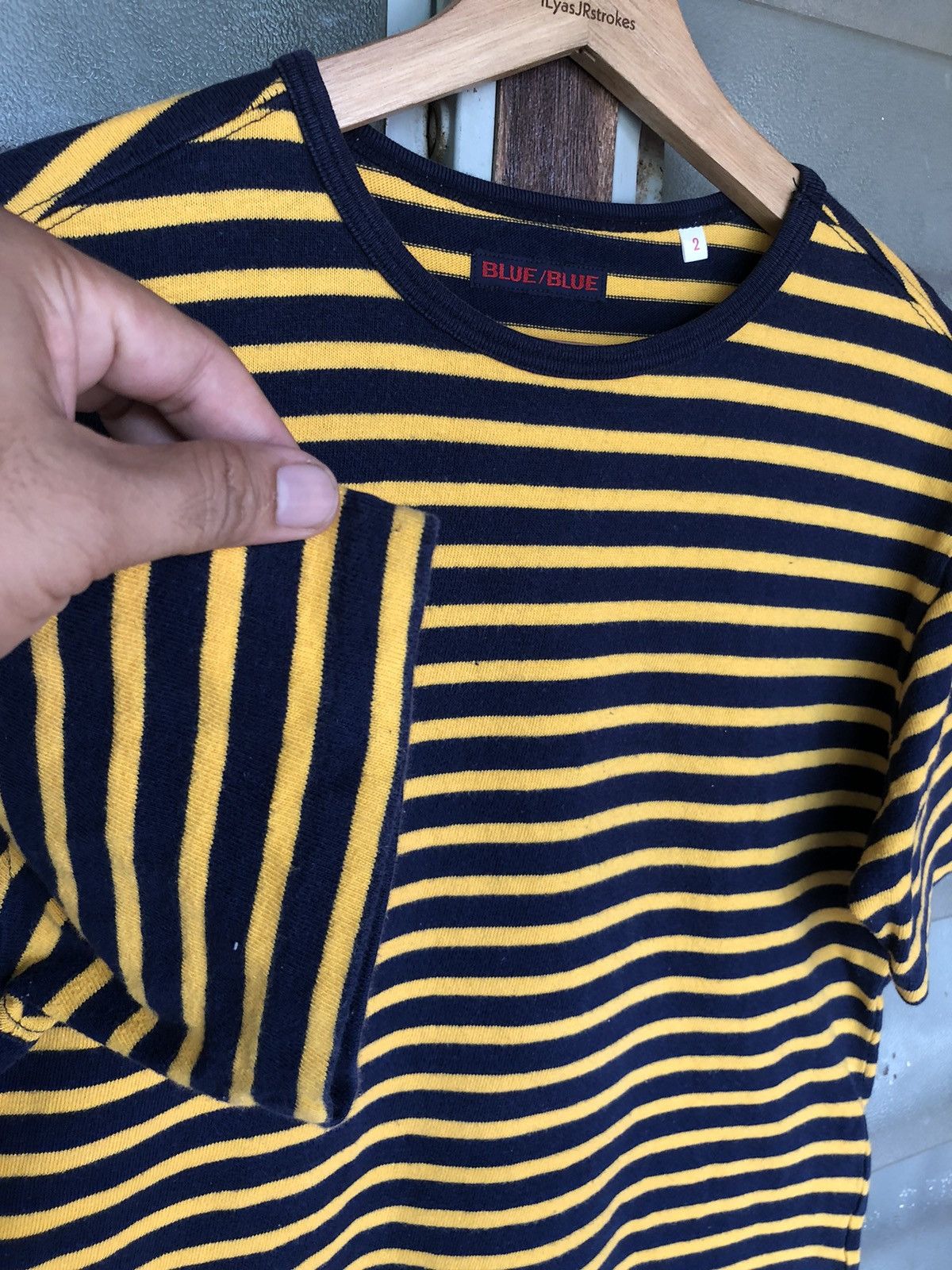 Blue Blue Japan Vintage Blue/Blue Japan Stripe Blue Yellow Shirt Tee Size US S / EU 44-46 / 1 - 5 Thumbnail