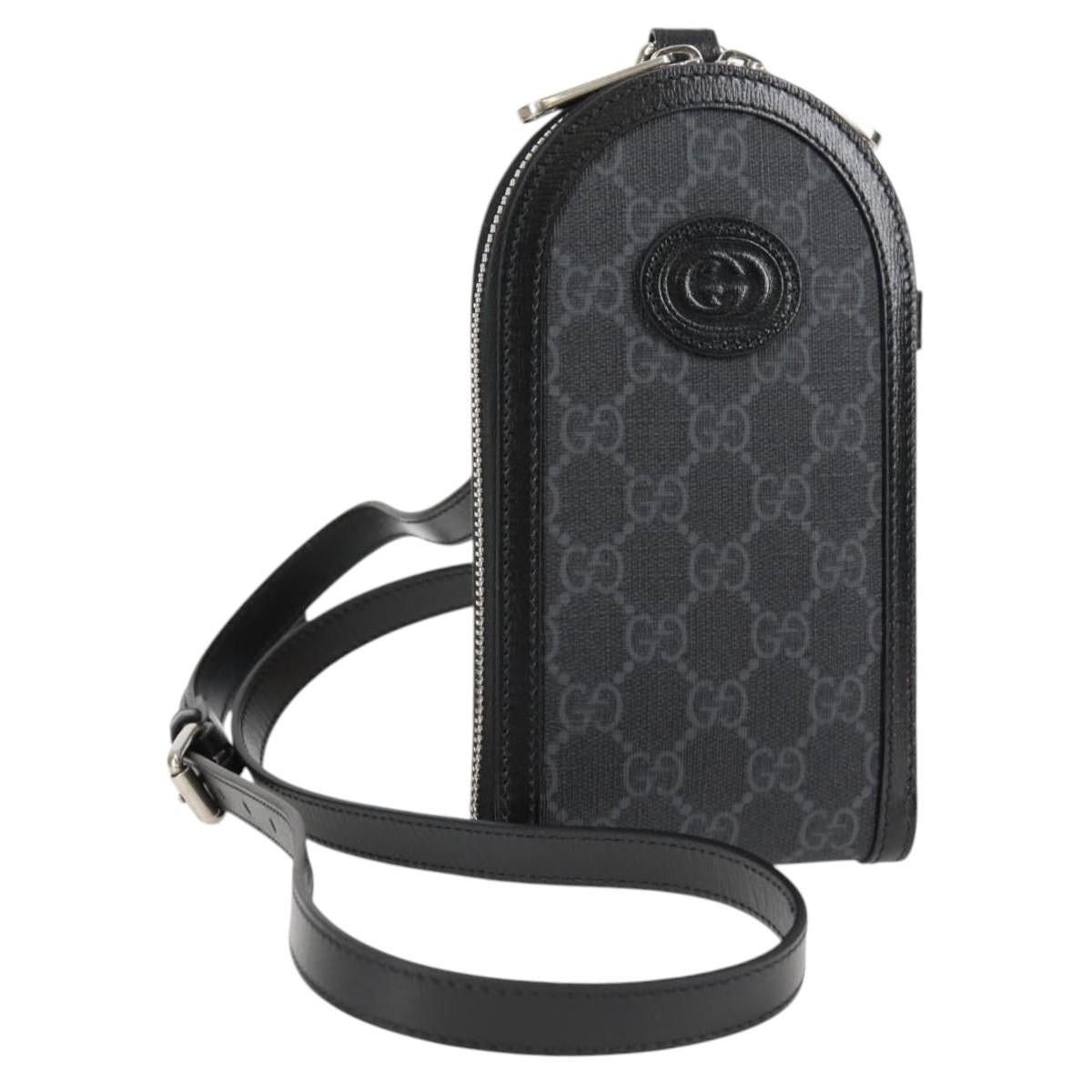 Gucci GUCCI GG Supreme Shoulder Bag Pvc Black Silver Size ONE SIZE - 1 Thumbnail