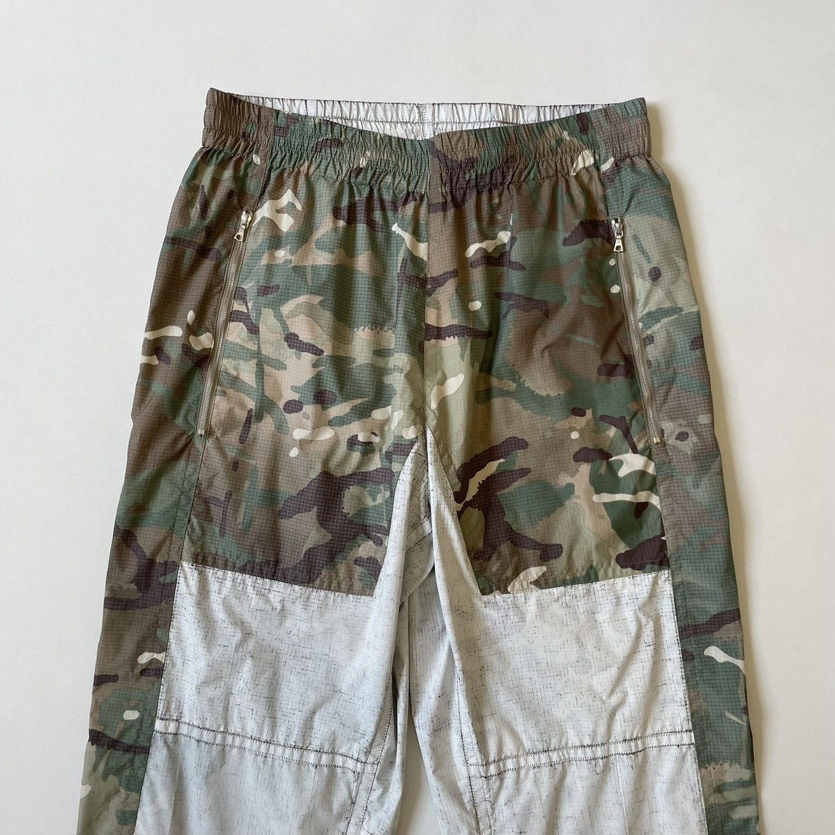 Dries Van Noten White Coated Camo Nylon Utility Trousers Size US 34 / EU 50 - 3 Thumbnail