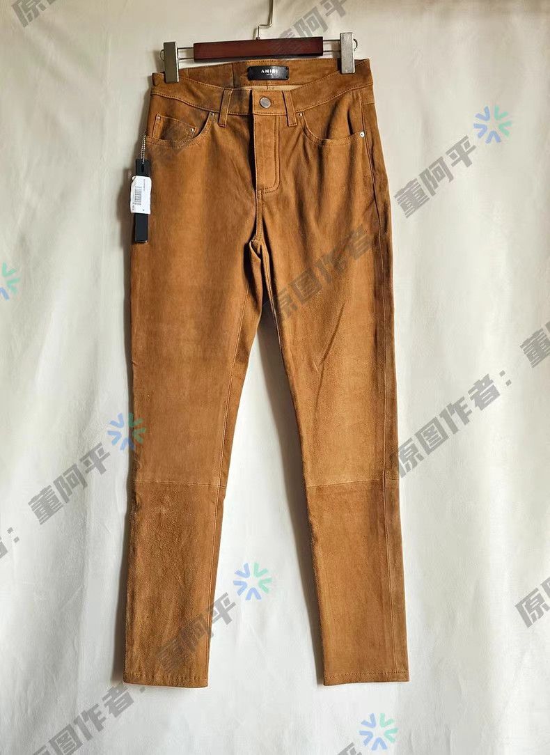 Amiri Brand New AMIRI Women's 5-Pocket Suede Leather Pants. Q4 Size 34" / US 12 / IT 48 - 1 Thumbnail