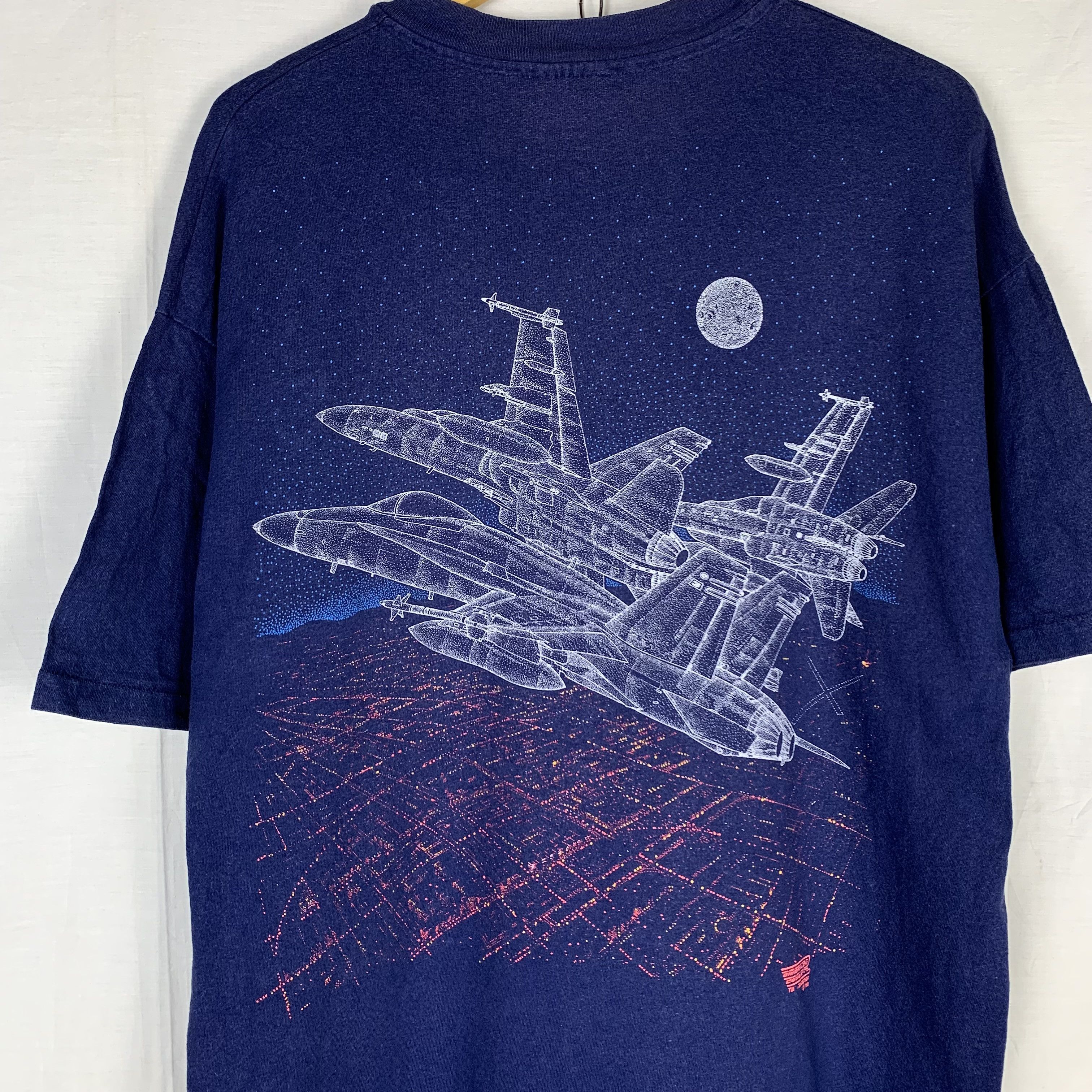 Vintage Vintage F/A-18 Hornet Top Gun Fighter Jet Tshirt Size US XL / EU 56 / 4 - 5 Thumbnail