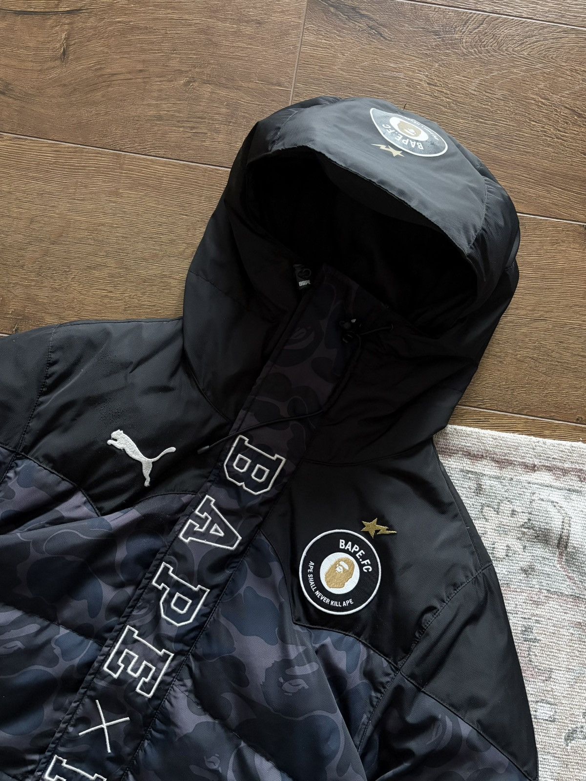 Bape × Puma BAPE x PUMA ABC Camo Long Down Puffer Jacket Black Size US M / EU 48-50 / 2 - 5 Thumbnail