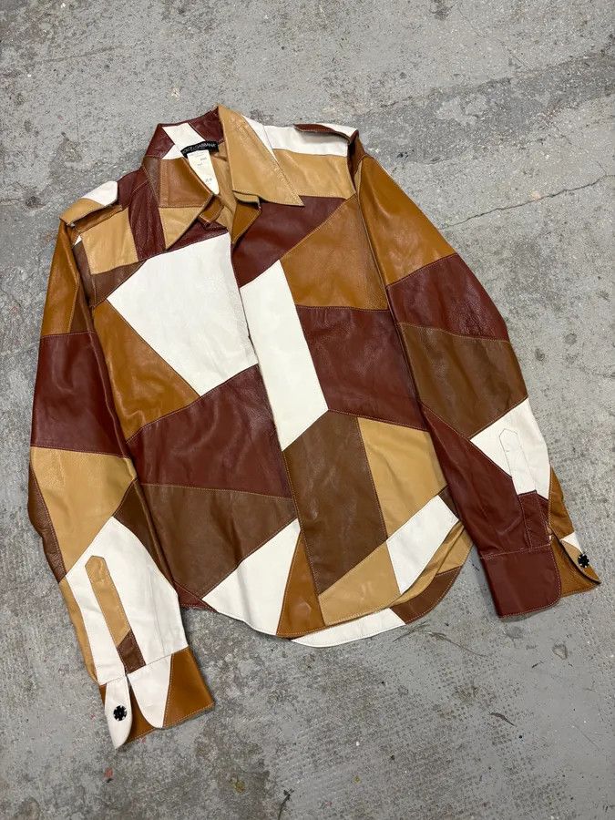 Dolce & Gabbana SS2001 Dolce & Gabbana Patchwork Leather Shirt Jacket Size US M / EU 48-50 / 2 - 5 Thumbnail