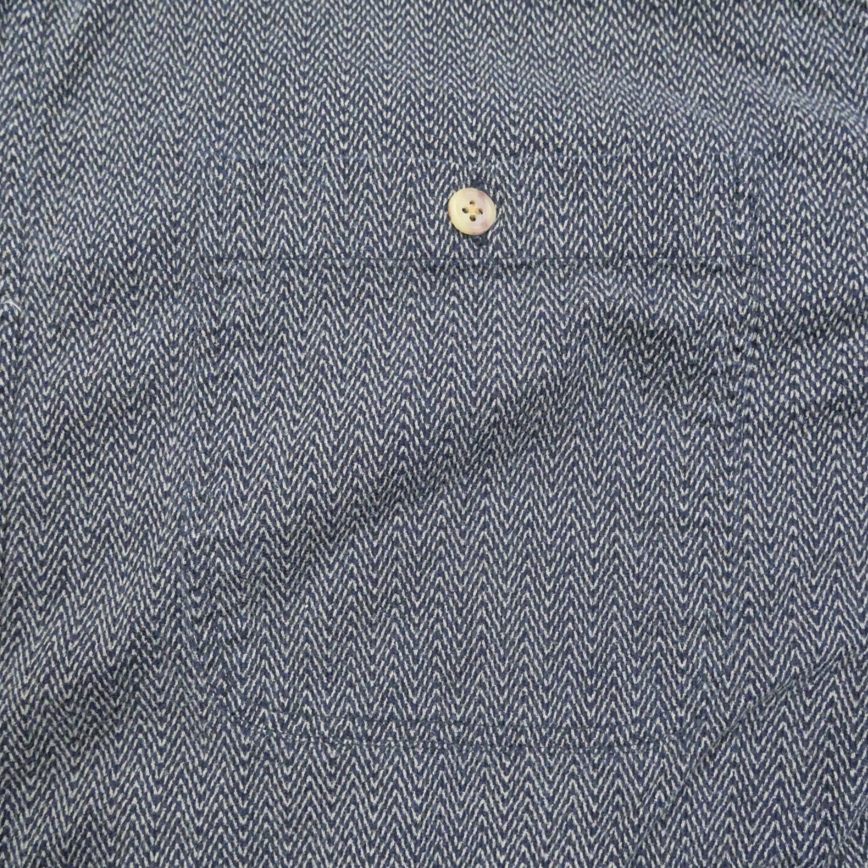 Murano VINTAGE Murano Shirt Mens L Blue Tan Button Up Herringbone Twill Cotton Size US L / EU 52-54 / 3 - 2 Thumbnail