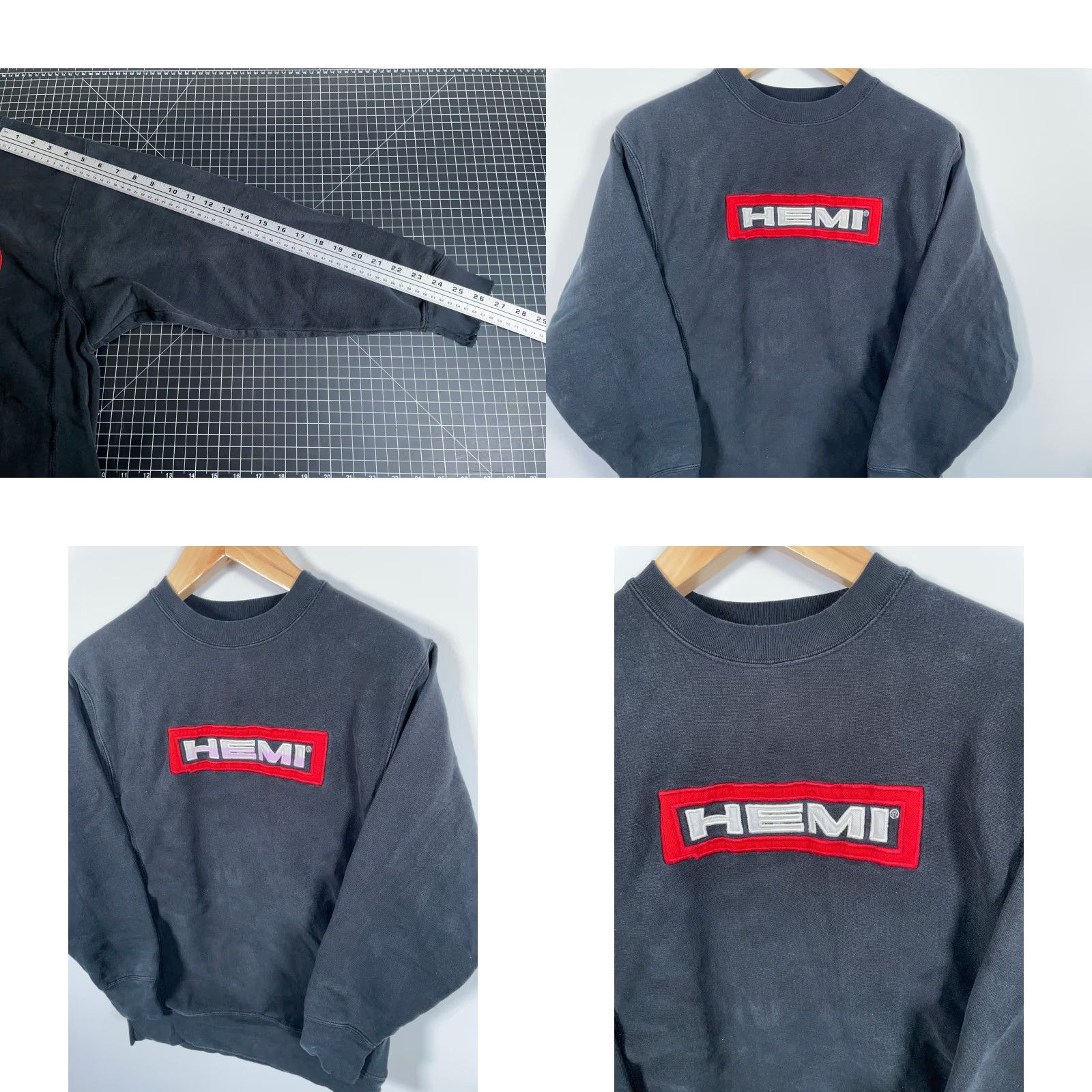 Vintage VINTAGE Chrysler HEMI Sweatshirt Men Small Medium Black Crewneck Embroidered Logo Graphic Print Heavyweight Size US S / EU 44-46 / 1 - 8 Thumbnail