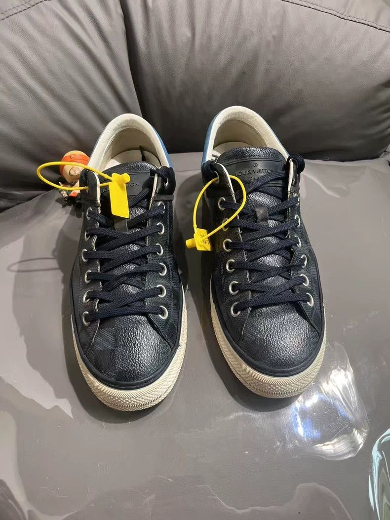 Louis Vuitton lv blue checkered lowtop sneakers-2507 Size US 10 / EU 43 - 2 Thumbnail