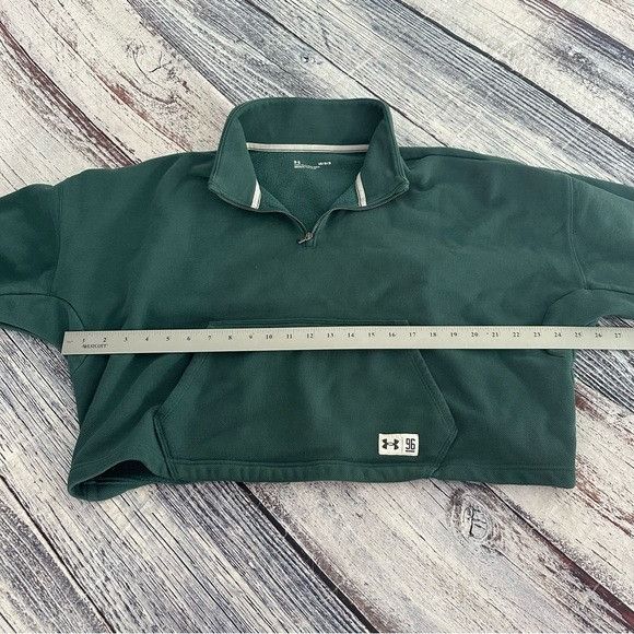 Under Armour Under Armour Cropped Green Pullover 1/4 Zip Sweatshirt Pullo Size L / US 10 / IT 46 - 7 Thumbnail