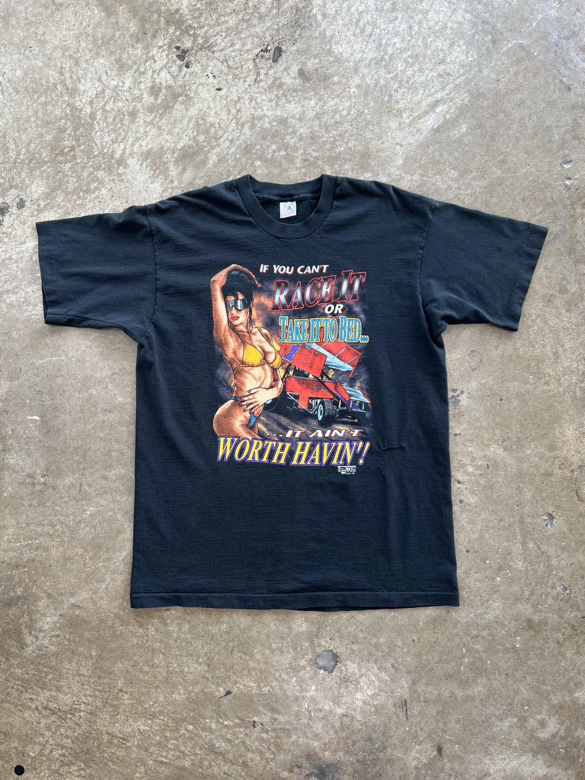 Vintage Vintage 1992 Race It or Take It to Bed Tee Large Size US L / EU 52-54 / 3 - 2 Thumbnail