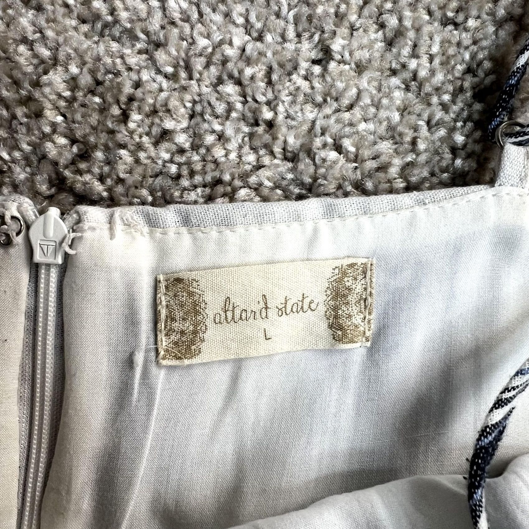Vintage Altar'd State Romper Womens Large White Striped Pockets Zip Summer Casual Sleeveless Square Neck Adjustable Straps Size 36" / US 14 / IT 50 - 6 Thumbnail