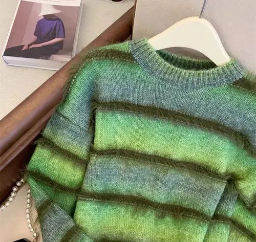 Japanese Brand × Vintage Striped patchwork crew neck knitted sweater Size S / US 4 / IT 40 - 3 Thumbnail
