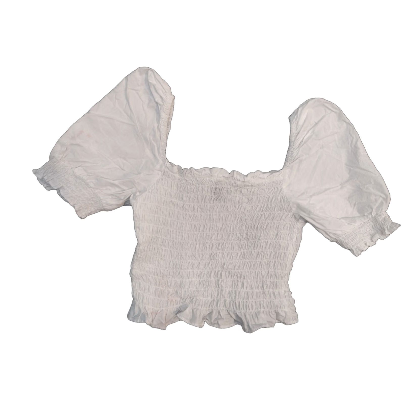 H&M Divided by H&M Women's White Puff Sleeve Crop Top Size Small Shirt Adult XS? No—Size Small. Womens Crop Top Puff Sleeve White Blouse 90s Style Size S / US 4 / IT 40 - 1 Thumbnail