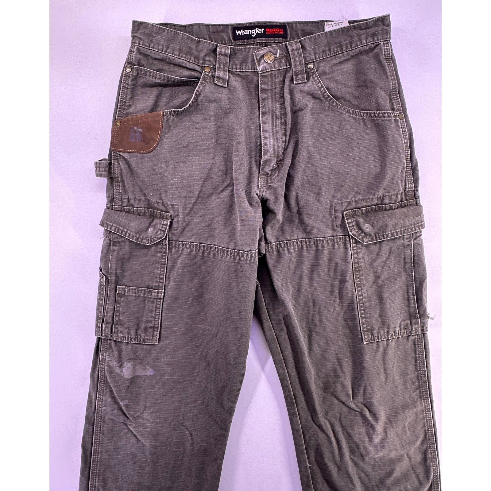 Wrangler Olive Green Wrangler Riggs Work Wear Jeans Size 31x34 Size US 31 - 4 Thumbnail