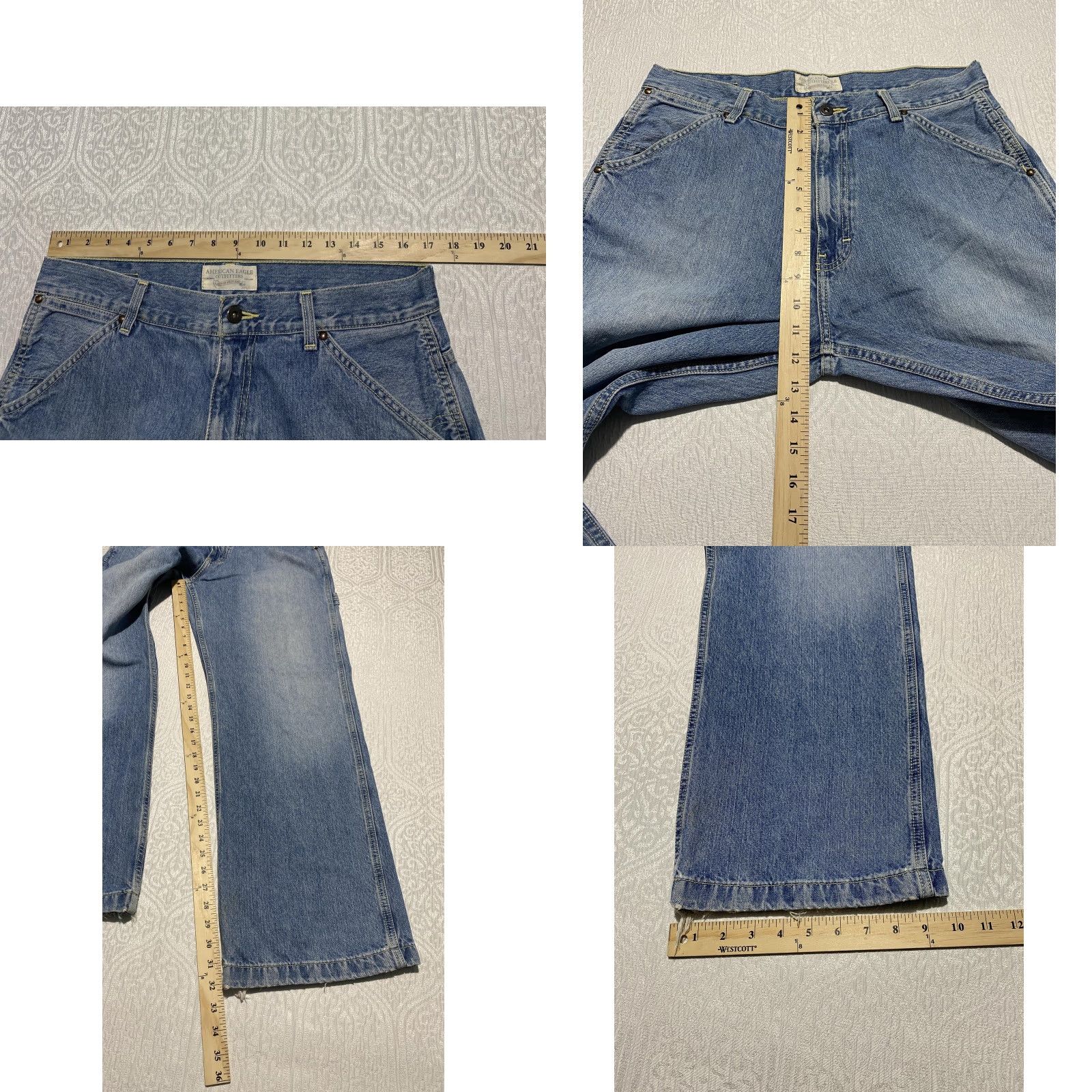 American Eagle Outfitters VINTAGE American Eagle Jeans Mens 32x32 Blue Relaxed Fit Carpenter Denim Pants Size US 32 / EU 48 - 8 Thumbnail