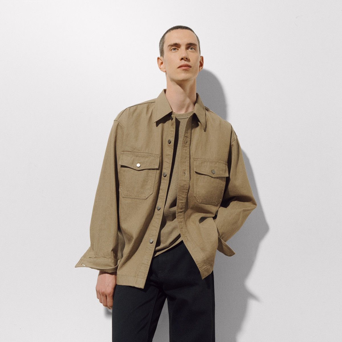 Lemaire × Uniqlo Christophe LemaireXUniqlo U Denim Oversize Long Sleeve Shirt Size US S / EU 44-46 / 1 - 1 Thumbnail