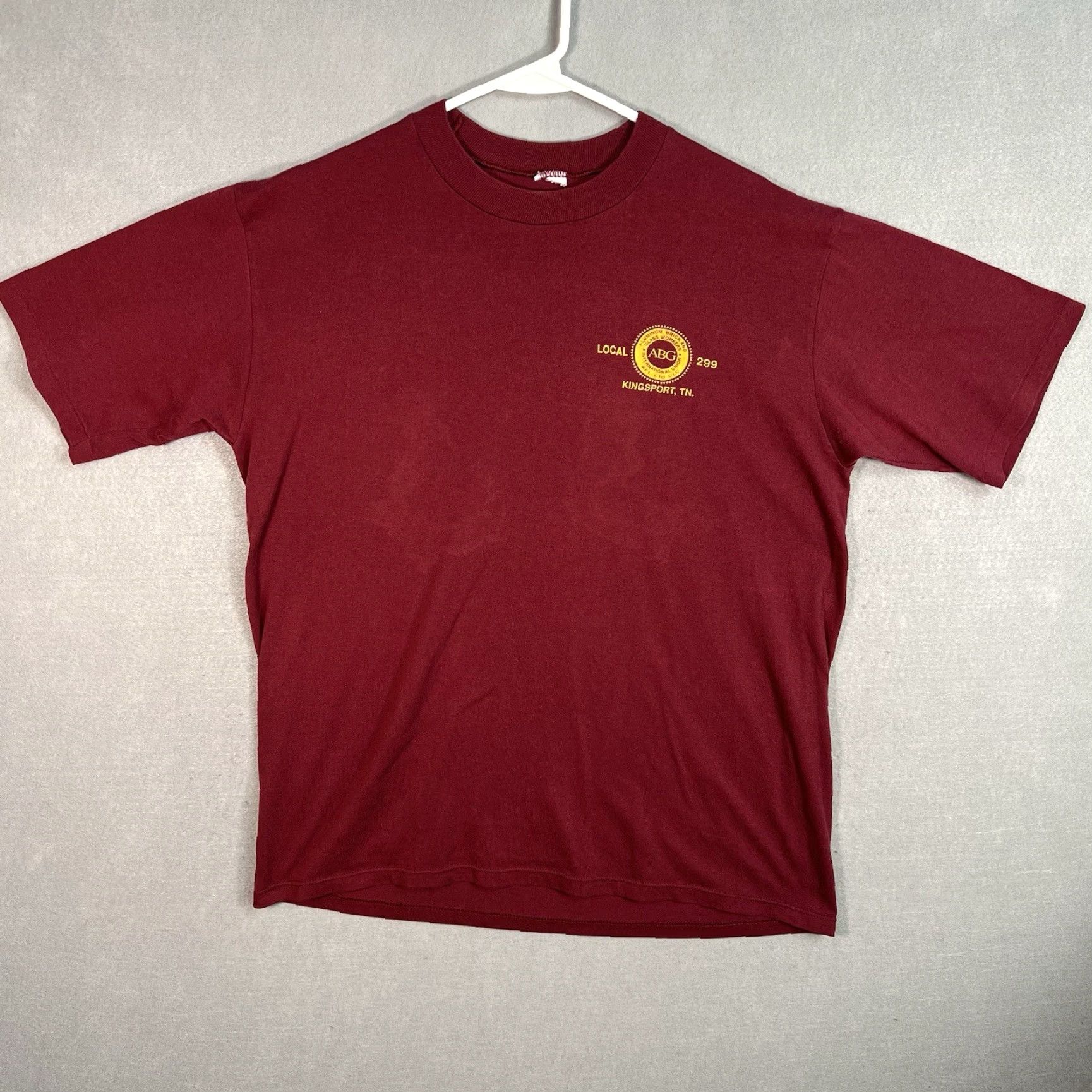 Vintage VINTAGE 90s Aluminum Brick Glass Workers Union Graphic Tee Adult Large Red Mens Size US L / EU 52-54 / 3 - 2 Thumbnail