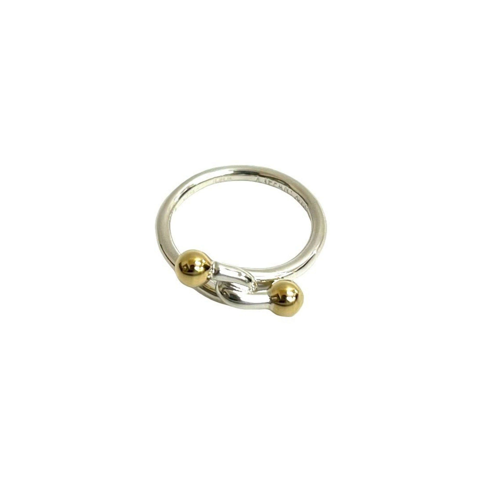 Tiffany & Co. TIFFANY&Co. Tiffany Hook & Eye Love Knot Ring, Sterling Silver 925 K10 Yellow Gold, Size 7, 75215 Size ONE SIZE - 1 Thumbnail