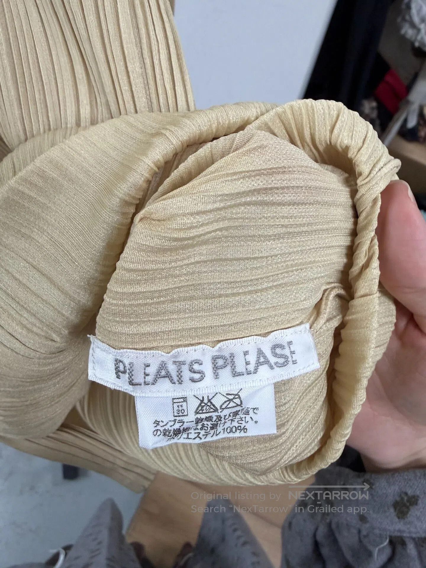Issey Miyake Pleats Please Issey Miyake Champagne Top. Size L / US 10 / IT 46 - 3 Thumbnail