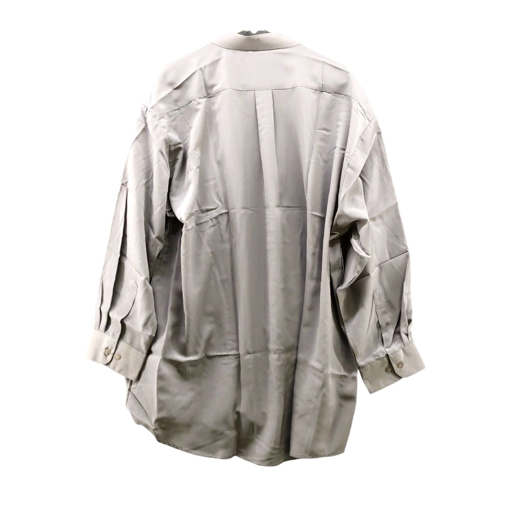 Vintage NEW Jameson Meade Button Up Shirt Gray 19.5 Long Sleeve Polyester Disco Chain Neck Casual Formal Party/Cocktail Mens Size US XXL / EU 58 / 5 - 2 Thumbnail