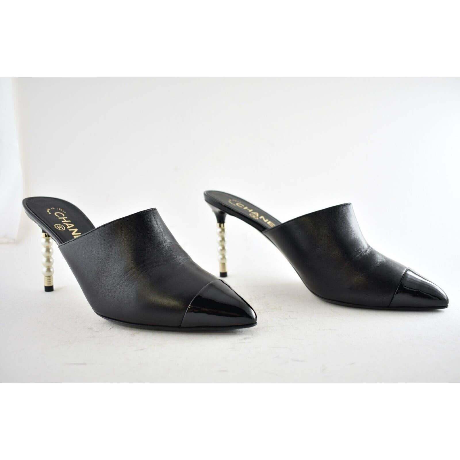 Chanel 20C Paris Rome Pearl CC Mule Slide Backless Heel Pump 40.5 Size US 10.5 / IT 40.5 - 2 Thumbnail