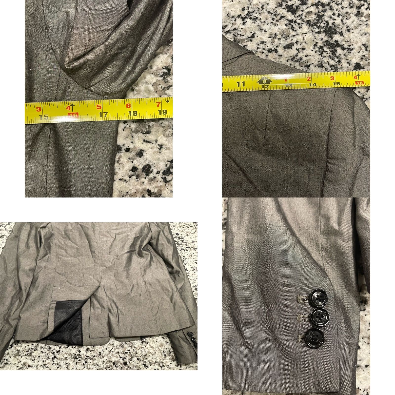 Banana Republic Banana Republic Blazer Women 6 Gray Silk Blend One Button Long Sleeve Solid Workwear Jacket Size M / US 6-8 / IT 42-44 - 8 Thumbnail