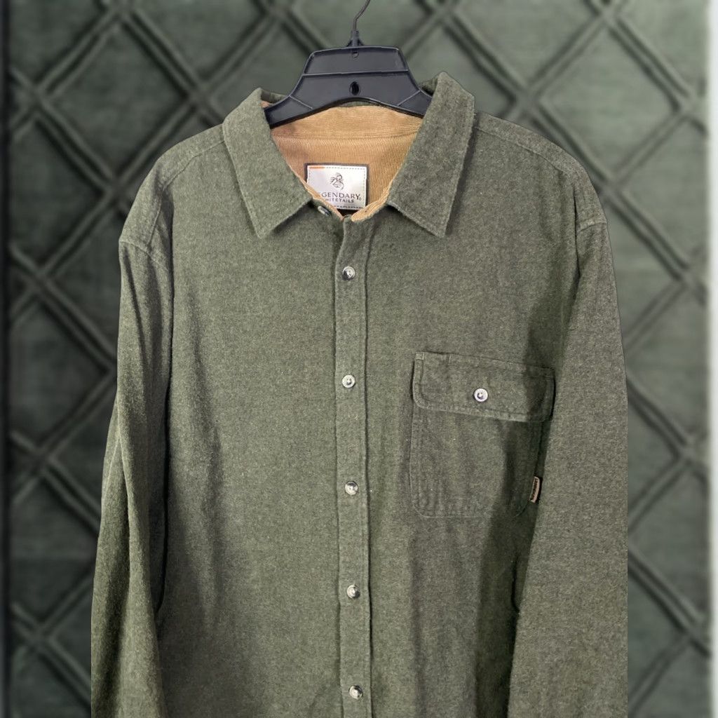 Vintage Legendary Whitetails Shirt Mens XL Green Button Down HeavyFlannel Outdoor Pocket Size US XL / EU 56 / 4 - 1 Thumbnail