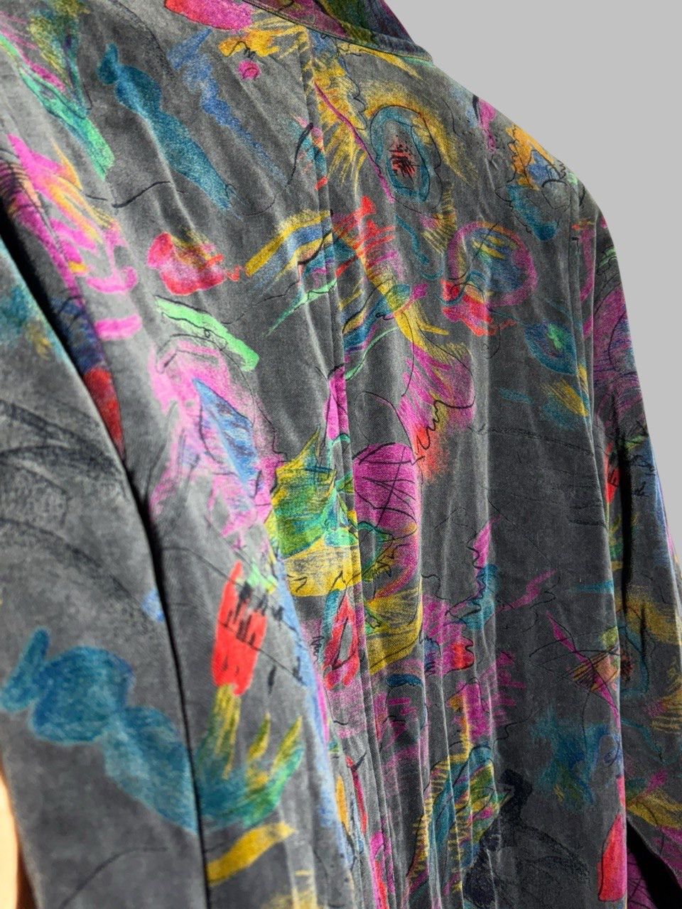 Escada Escada By Margaretha Ley 2-Breasted Abstract AOP Velour Coat Size M / US 6-8 / IT 42-44 - 14 Thumbnail