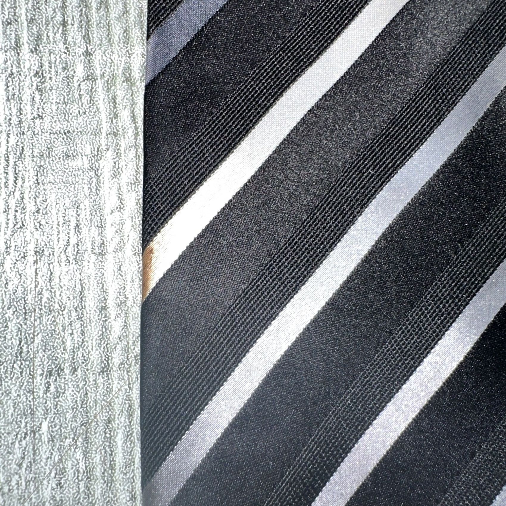 Geoffrey Beene VINTAGE Geoffrey Beene Tie Black Silver Striped 60 Inch Silk Mens Size ONE SIZE - 3 Thumbnail