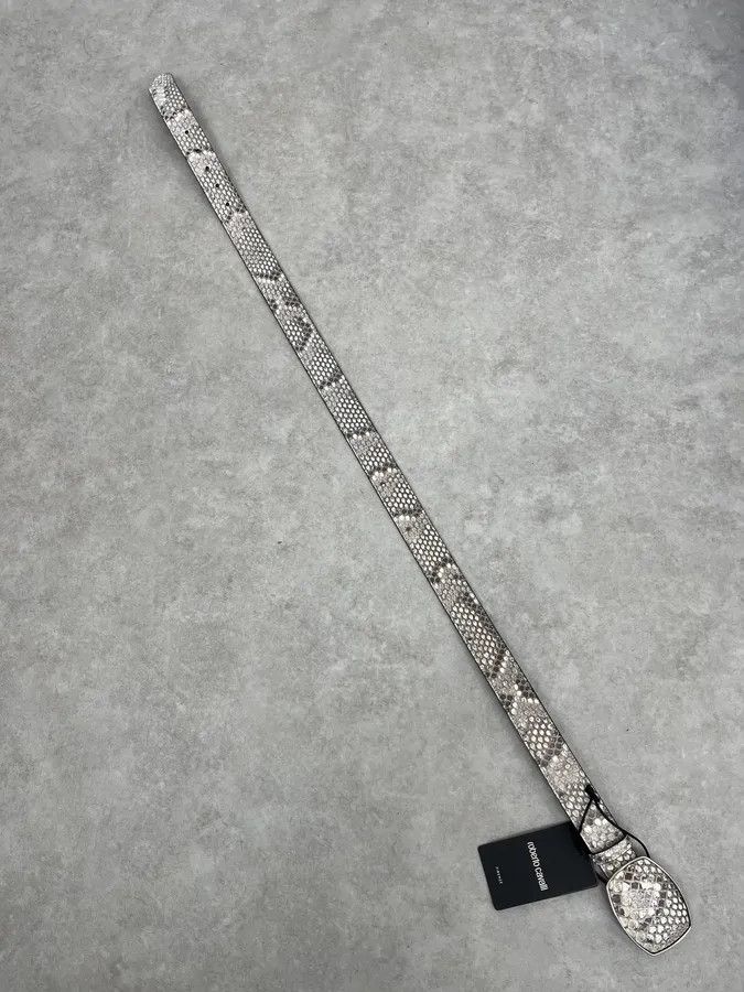 Roberto Cavalli Roberto Cavalli Beige Python Leather Avant-Garde Belt Size ONE SIZE - 7 Thumbnail