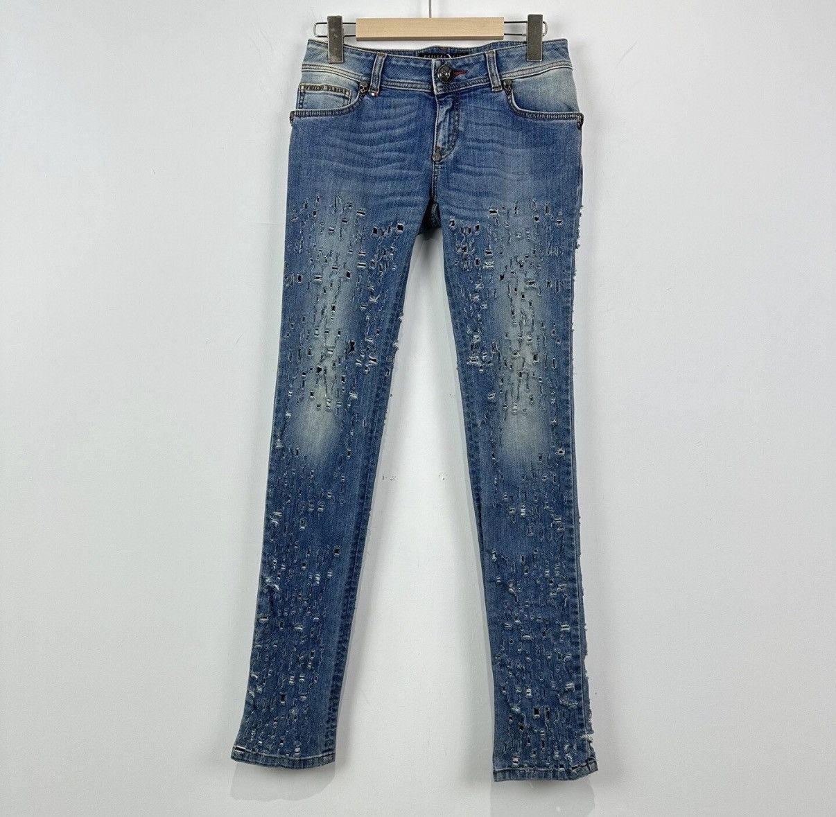Philipp Plein Philipp Plein Ripped Jeans J42 Size 26" / US 2 / IT 38 - 1 Thumbnail