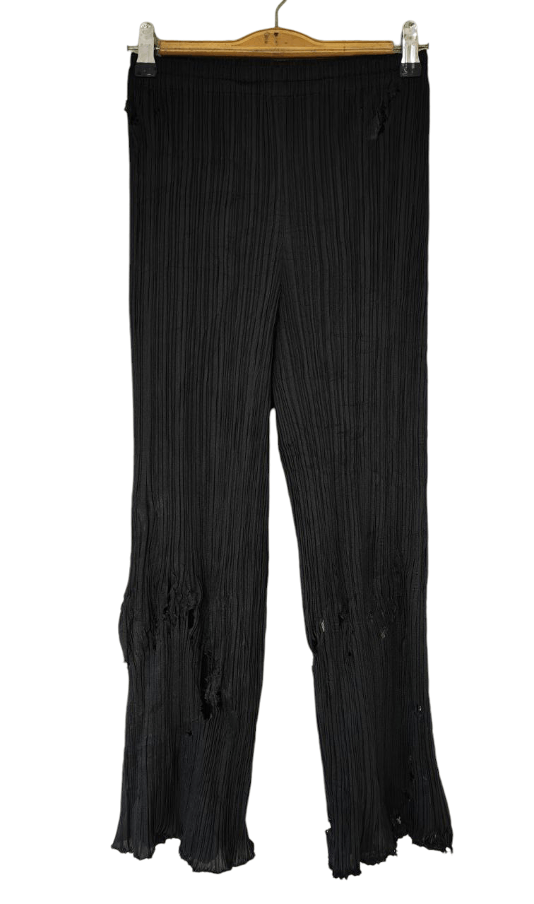 Issey Miyake Thrashed Ripped Damaged Pleats Please Pleated Pant Size 26" / US 2 / IT 38 - 1 Thumbnail