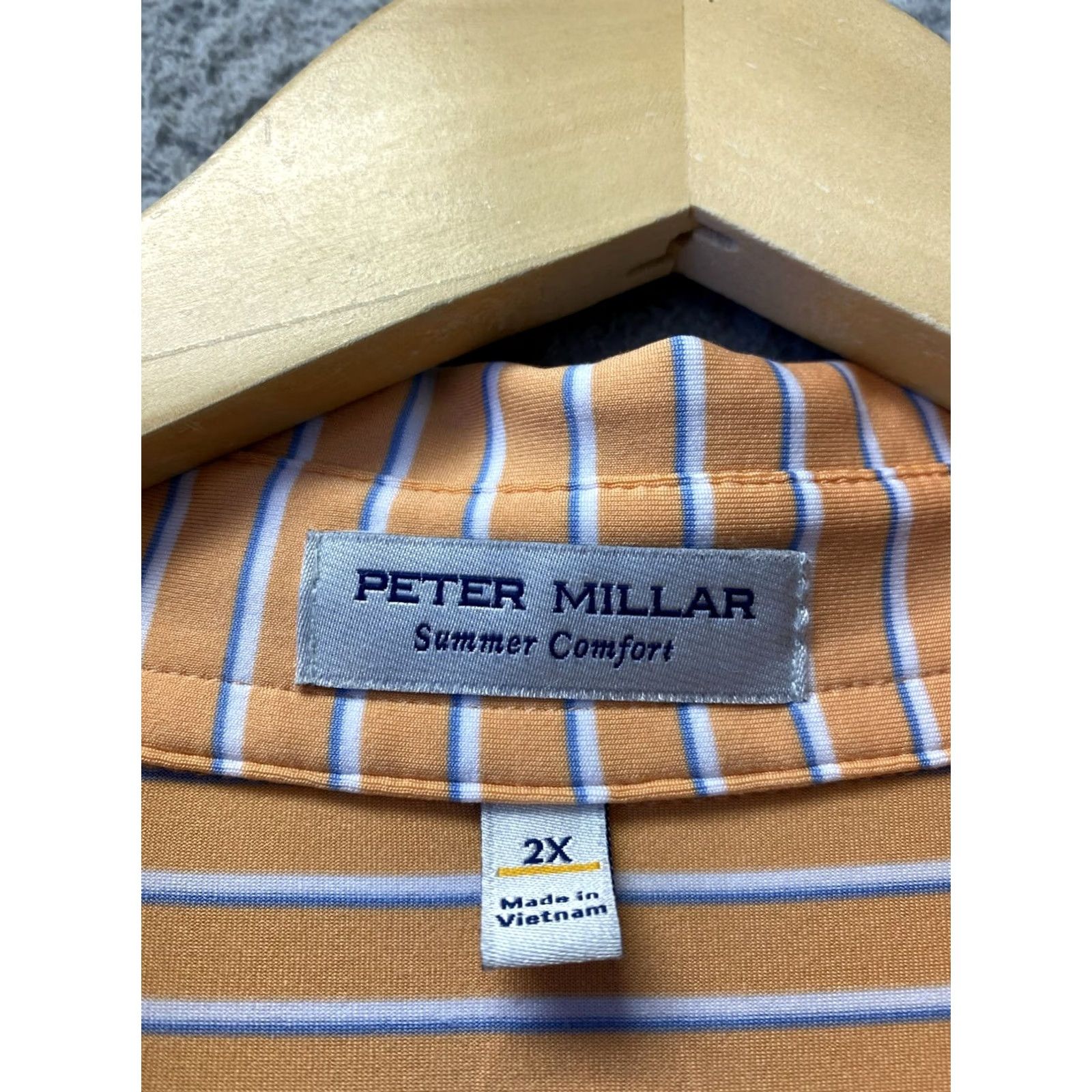 Peter Millar Peter Millar Golf Polo Shirt Men’s 2XL Orange Striped Summer Comfort /0709 Size US XXL / EU 58 / 5 - 2 Thumbnail