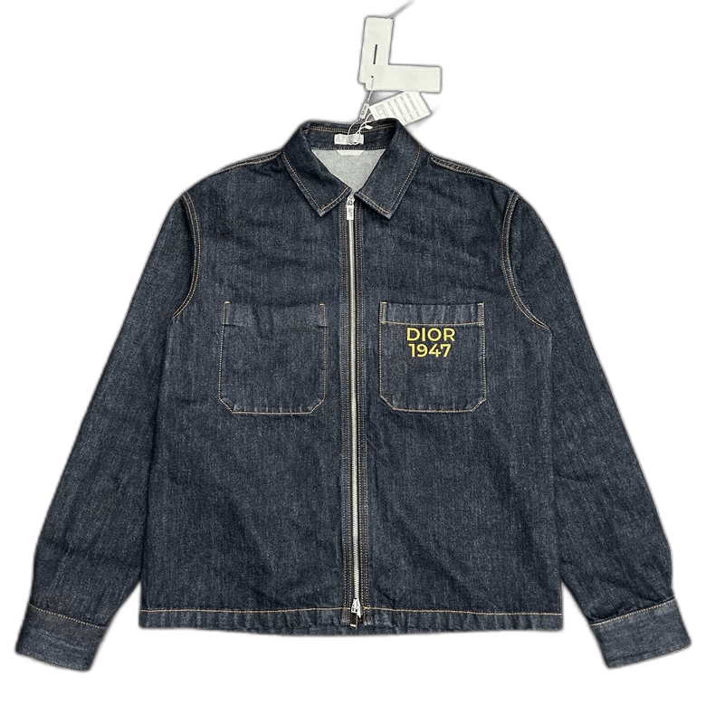 New DIOR Denim Jacket with Logo Embroidery