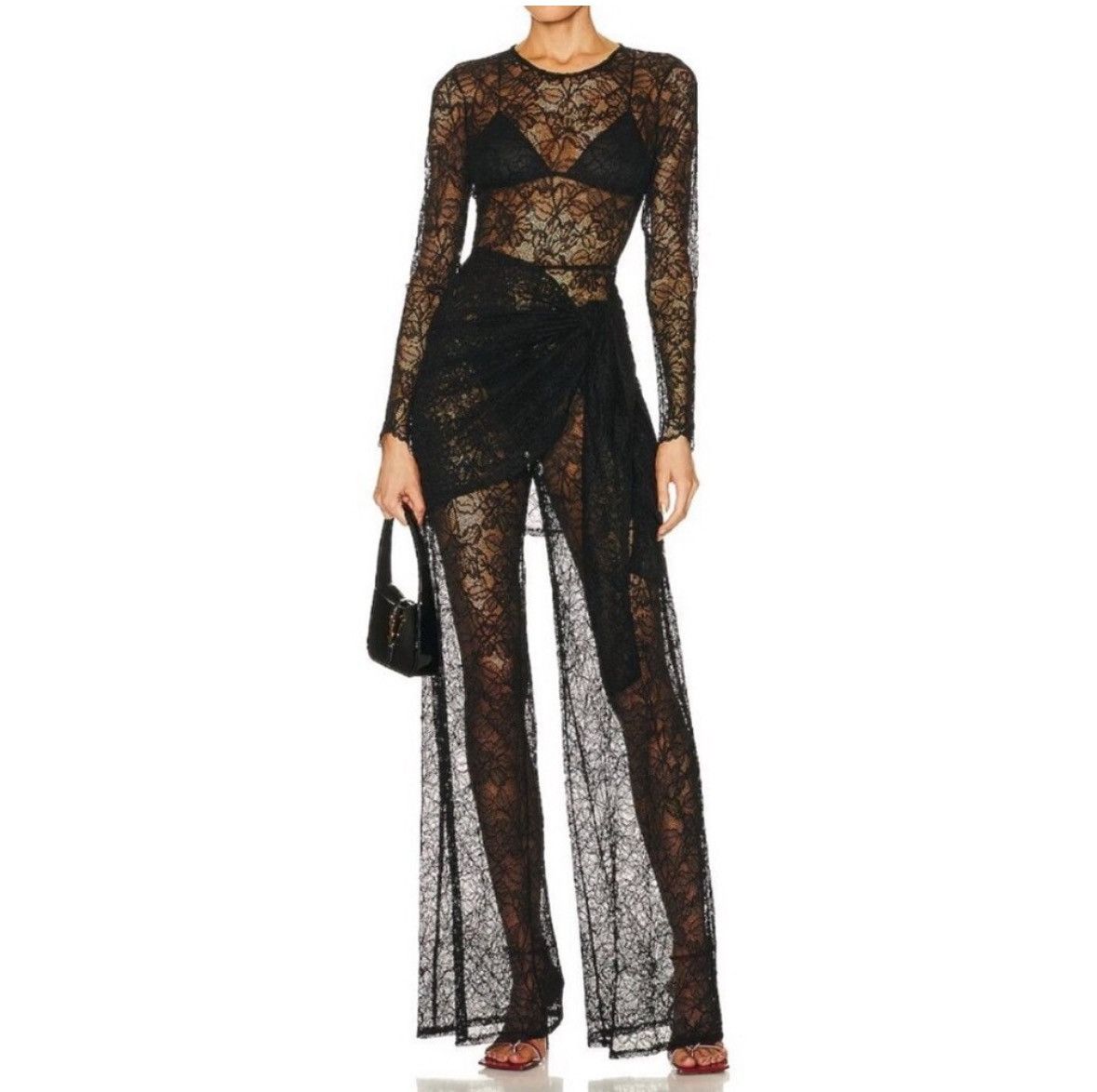 L'AGENCE L’agence Ali Lace Jumpsuit in Black/Size Small Size 27" / US 4 / IT 40 - 1 Thumbnail