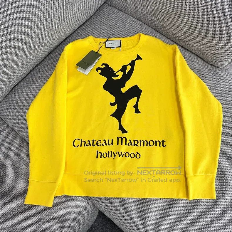 Gucci Gucci Yellow pattern printed round-neck long-sleeved loose Size US XS / EU 42 / 0 - 1 Thumbnail