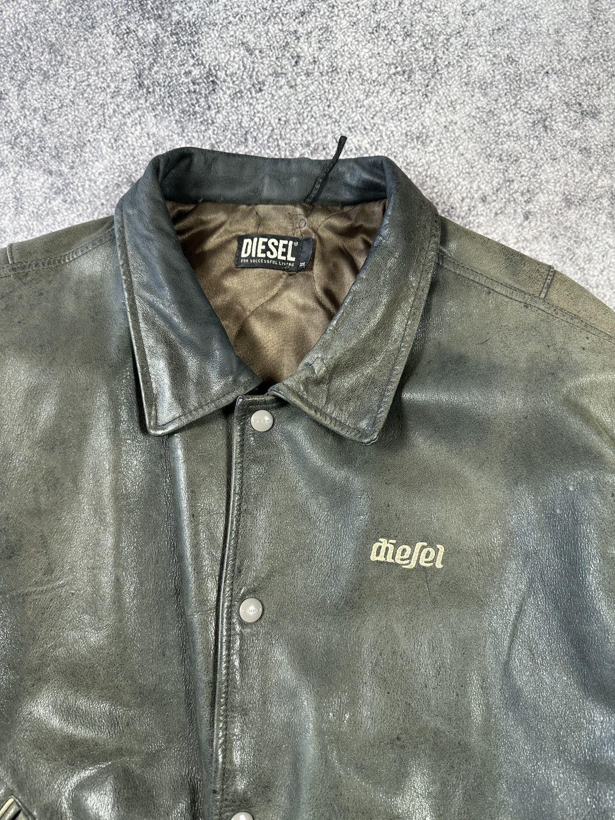 Diesel Vintage 90s Leather Diesel Bomber Jacket Streetwear XL USA Size US XL / EU 56 / 4 - 2 Thumbnail