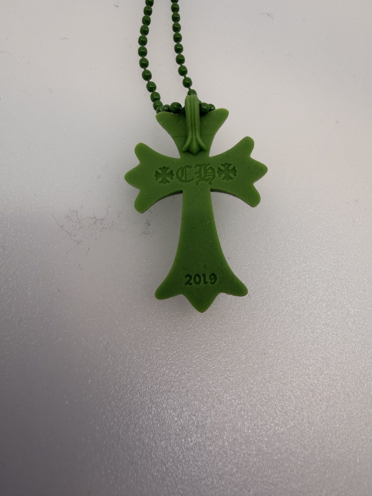 Chrome Hearts Chrome Hearts Silichrome Green Cross Necklace Size ONE SIZE - 2 Thumbnail