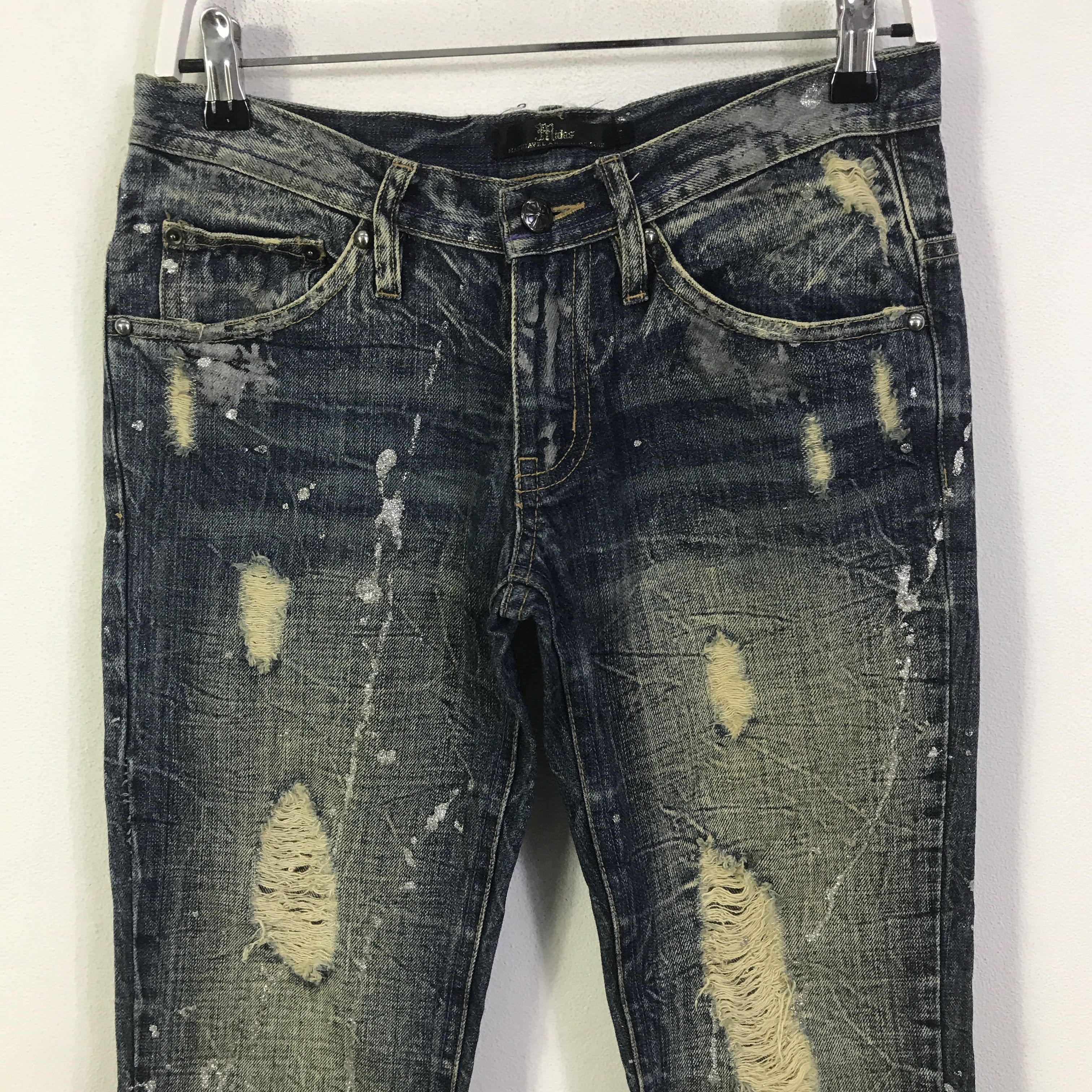 Japanese Brand Flared Midas explosion distressed Bootcut pants K130B18 Size US 29 - 2 Thumbnail
