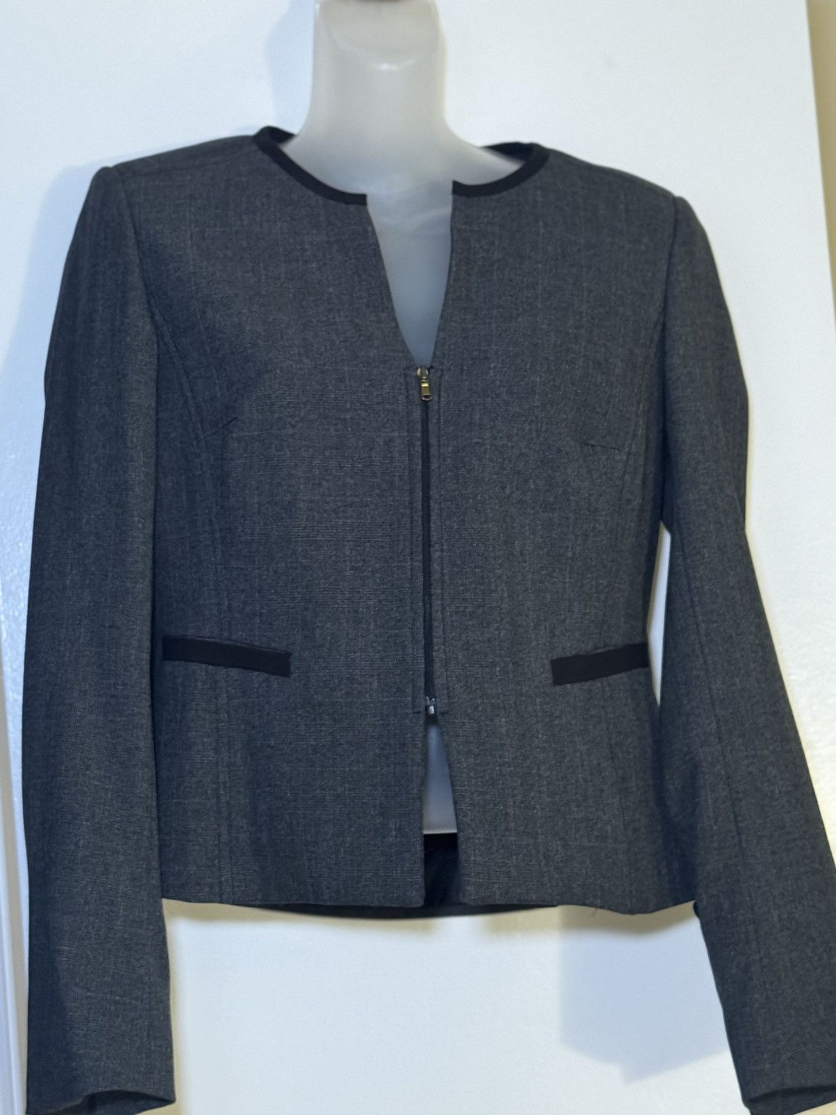 Other Sandro Ferrone Roma Grey Zippered Blazer Jacket Size M / US 6-8 / IT 42-44 - 1 Thumbnail