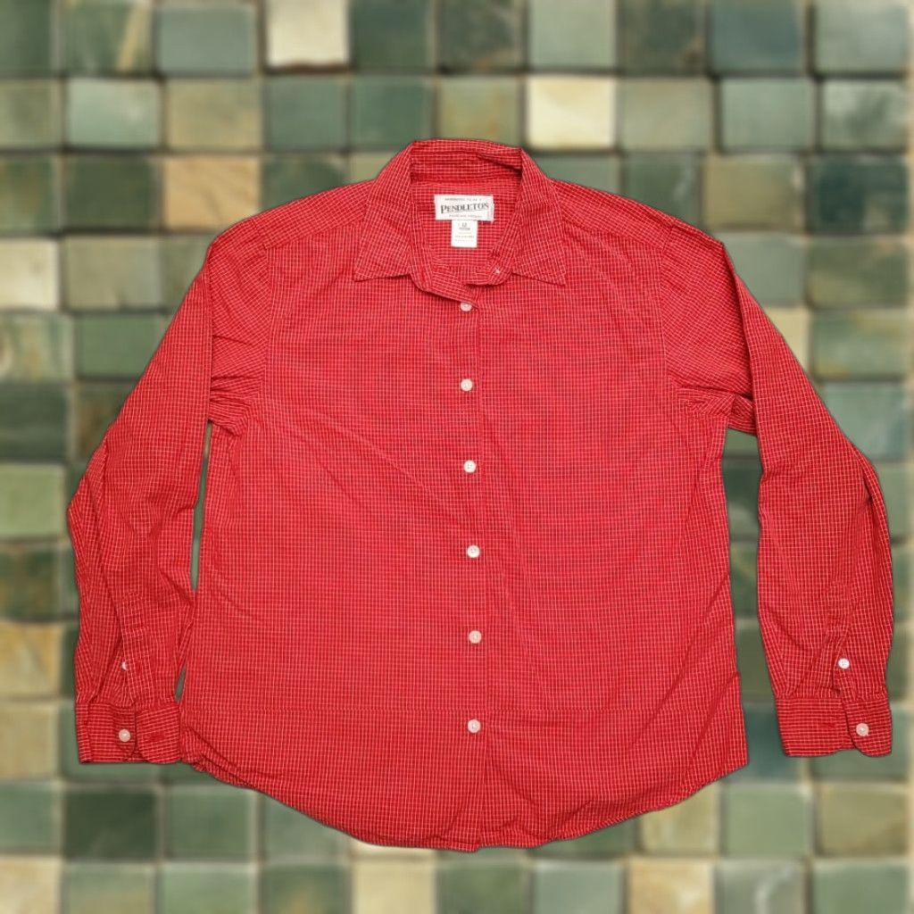 Pendleton Pendleton Shirt Womens Sz 12 Red check 100% Cotton Classic Outdoor Comfort Size XL / US 12-14 / IT 48-50 - 1 Thumbnail