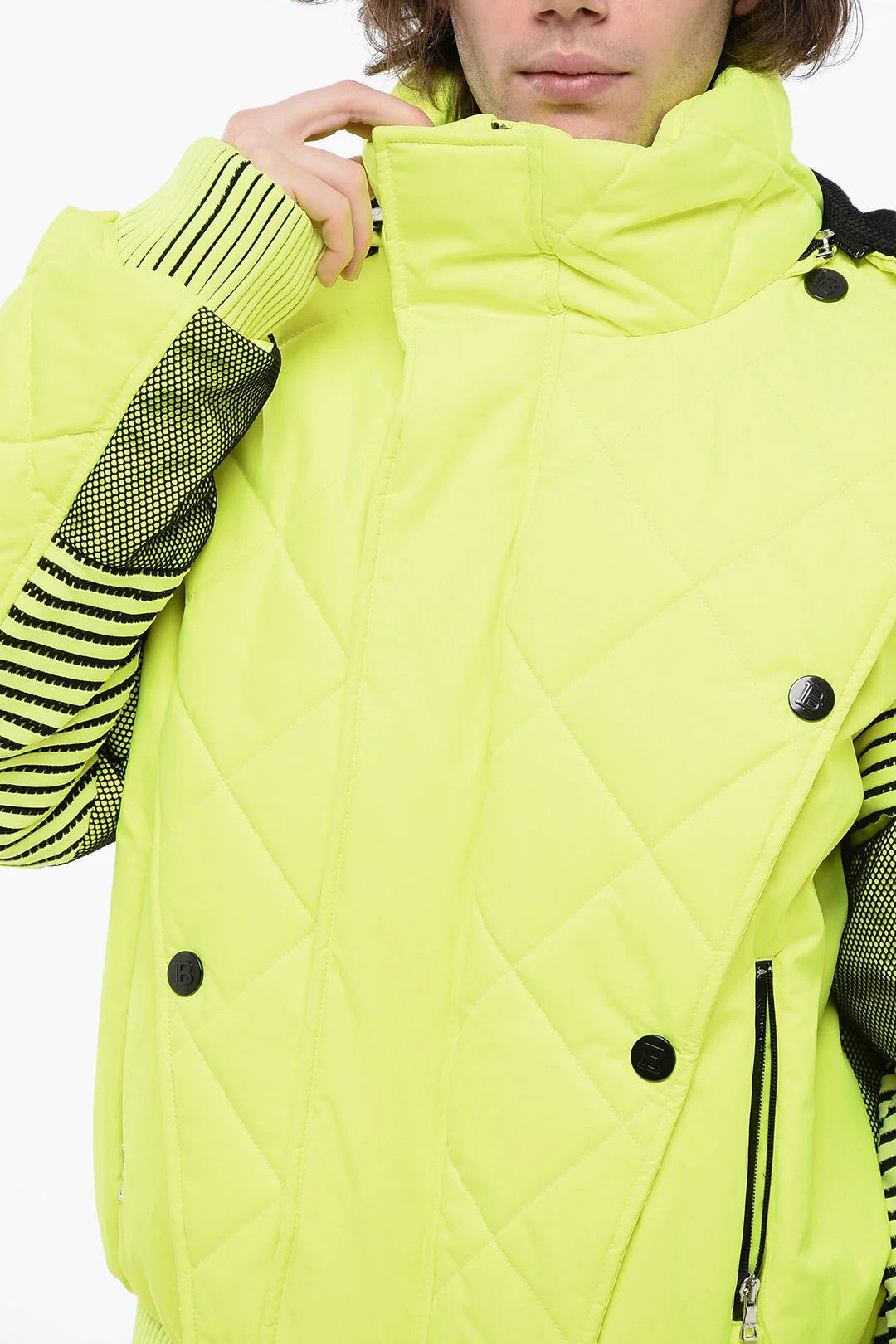 Balmain og1mm0326 Removable Hood Padded Jacket in Yellow Size US L / EU 52-54 / 3 - 3 Thumbnail