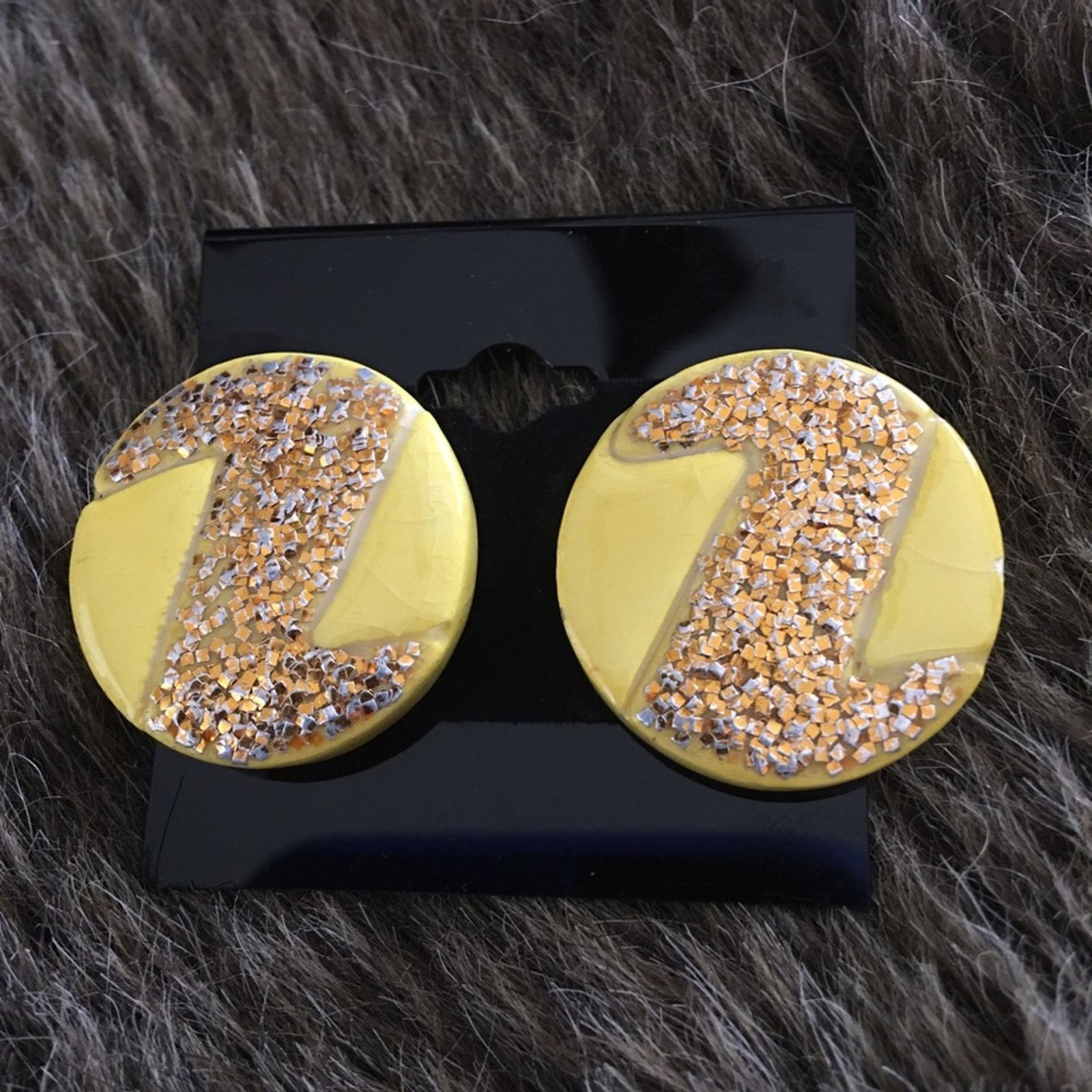 Vintage Vintage ceramic glitter pierced earrings Size ONE SIZE - 2 Thumbnail