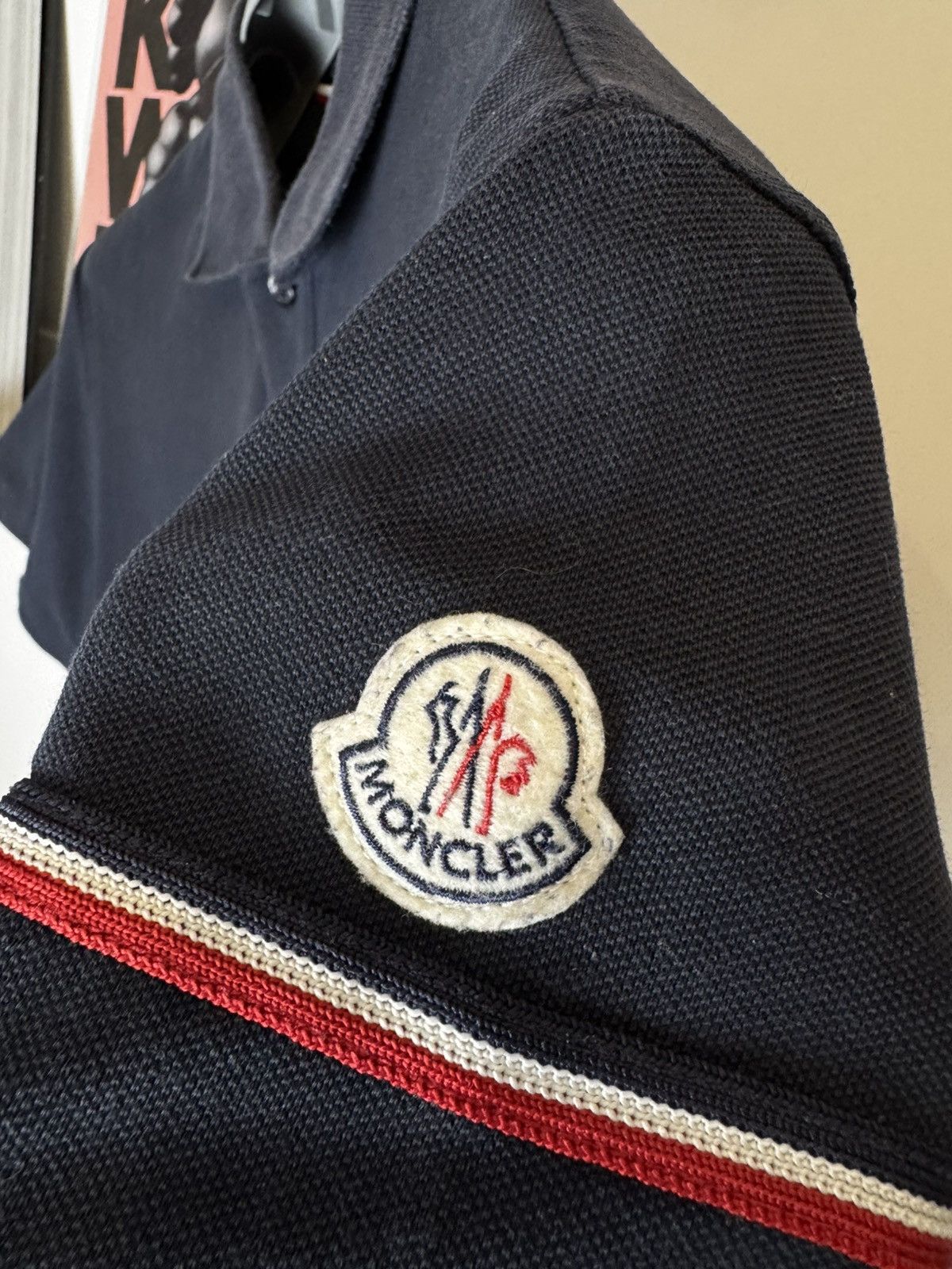 Moncler Moncler Designer Polo T-Shirt Navy high end luxury patch Size US L / EU 52-54 / 3 - 2 Thumbnail