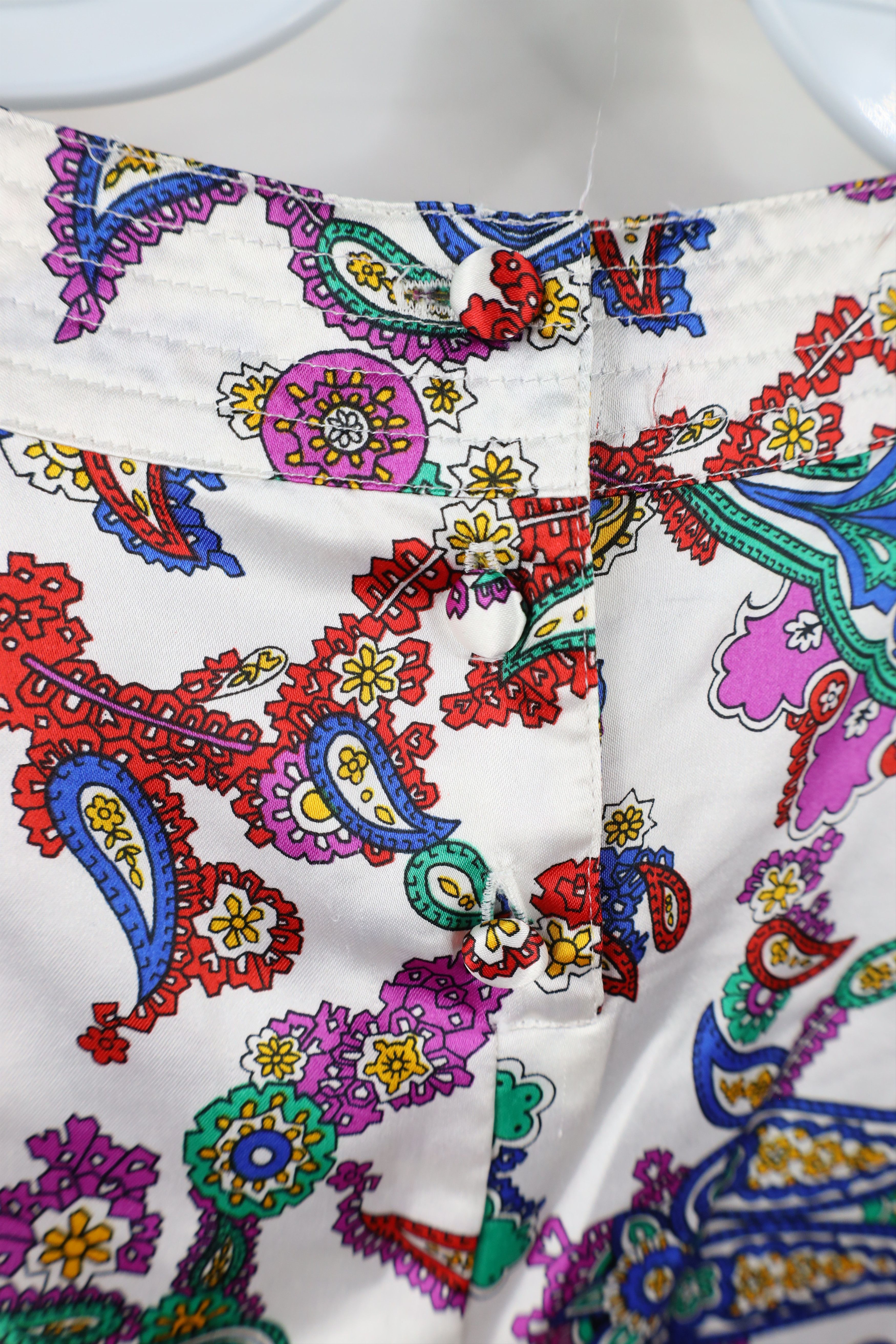Vintage Vintage 90s Streetwear Rainbow Paisley Silky Polyester Shirt Size XXL / US 16-18 / IT 52-54 - 7 Thumbnail