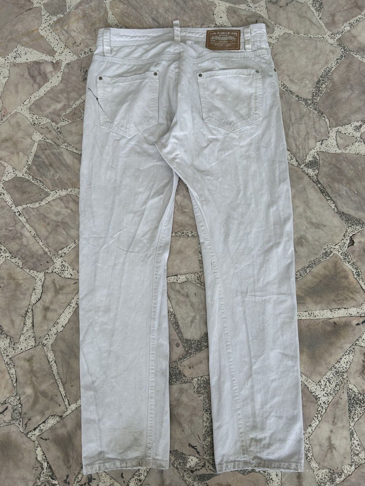 Dsquared2 Motherfucker Denim Dsquared Italy White Vintage Size US 33 - 2 Thumbnail