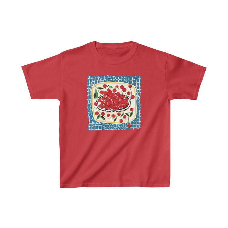 Other Red Picnic Cherries Baby Tee – Retro Fruit Graphic Crop Top Size M / US 6-8 / IT 42-44 - 3 Thumbnail