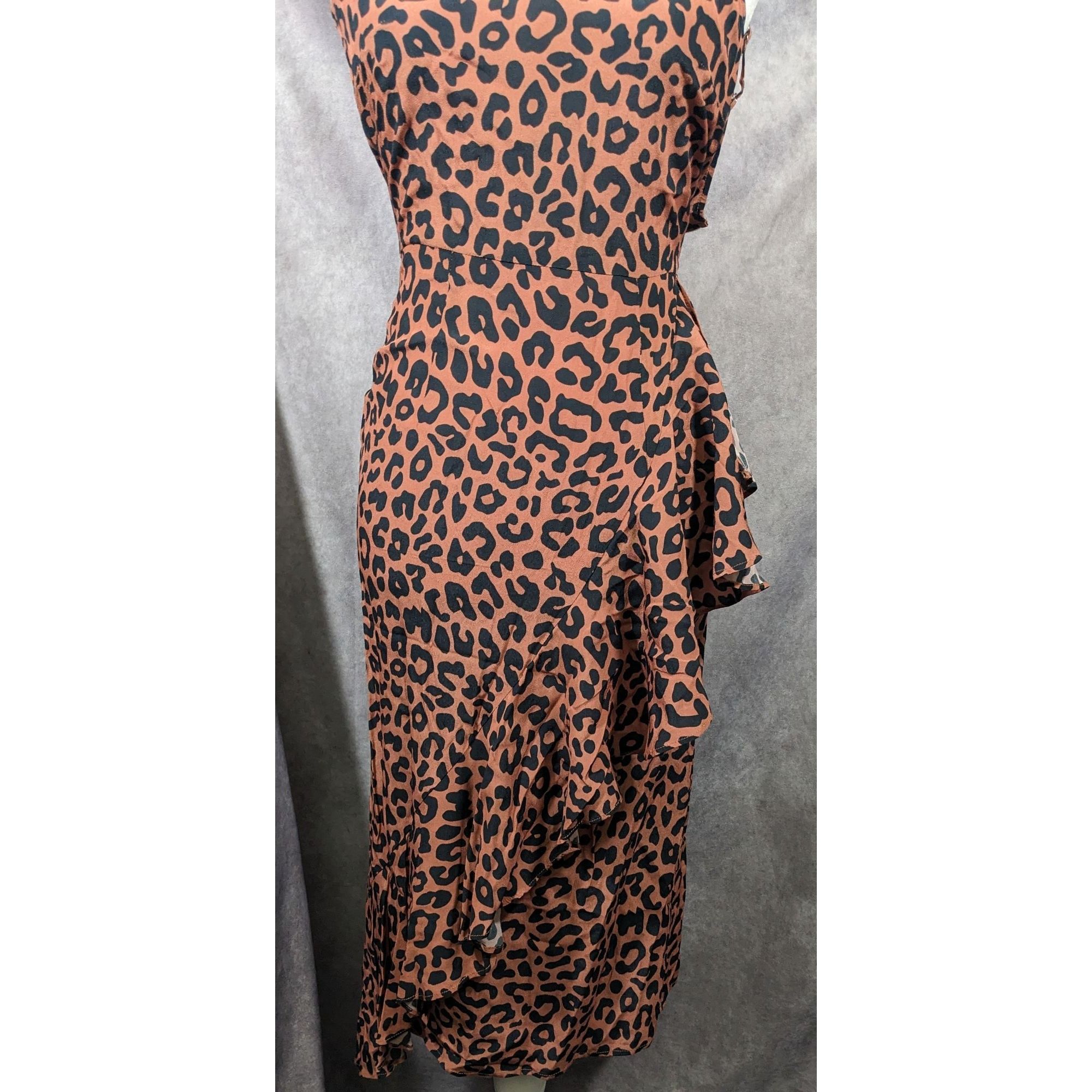 Lovers and Friends Lovers + Friends Ellie Midi Leopard Print Spaghetti Strap Ru Size XS / US 0-2 / IT 36-38 - 11 Thumbnail