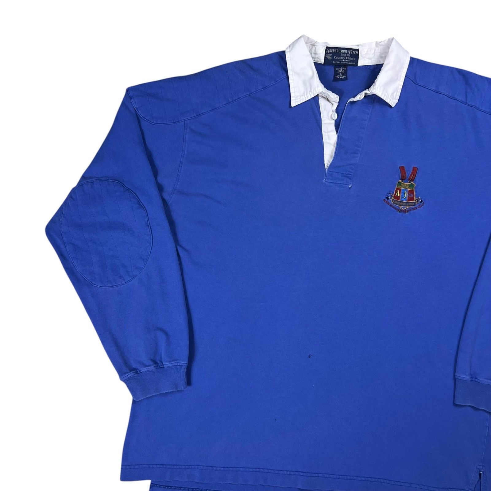 Abercrombie & Fitch × Vintage 90s Abercrombie Fitch Trekking Club faded long sleeve rugby Size US L / EU 52-54 / 3 - 4 Thumbnail
