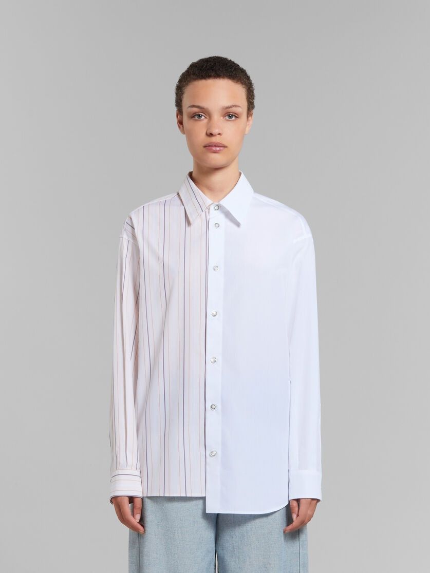 Marni o1f1d3z0825 Striped Organic Patchwork Shirt in Multicolor Size L / US 10 / IT 46 - 2 Thumbnail