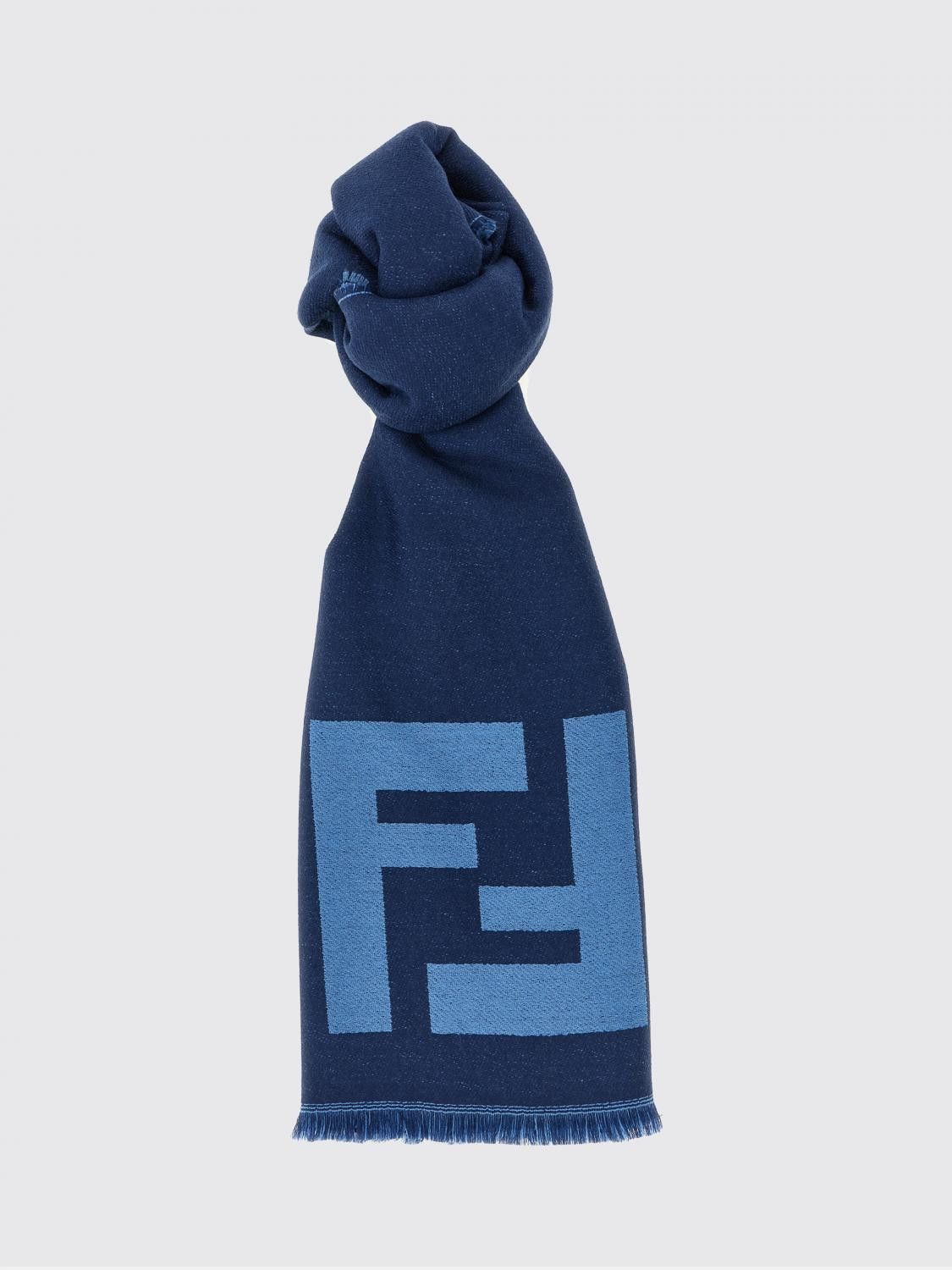 Fendi Fendi Scarf Men Blue Size ONE SIZE - 1 Thumbnail